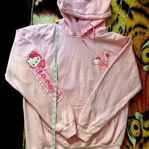 Hello Kitty Hoodie Color Pink Size L 50% Cotton 50% Polyester